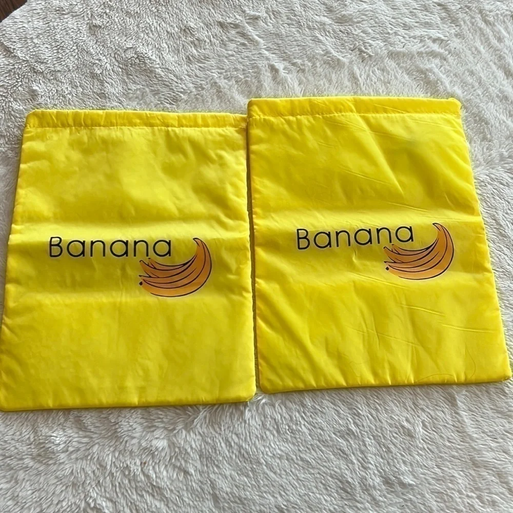 Lot of 2 Banana Bags yellow keep banana's fresh drawstring